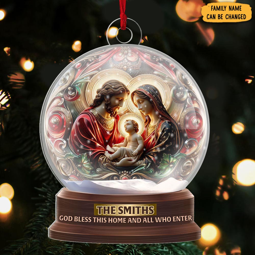 Personalized God Bless This Home And All Who Enter Christmas Ornament Christian Xmas Gifts