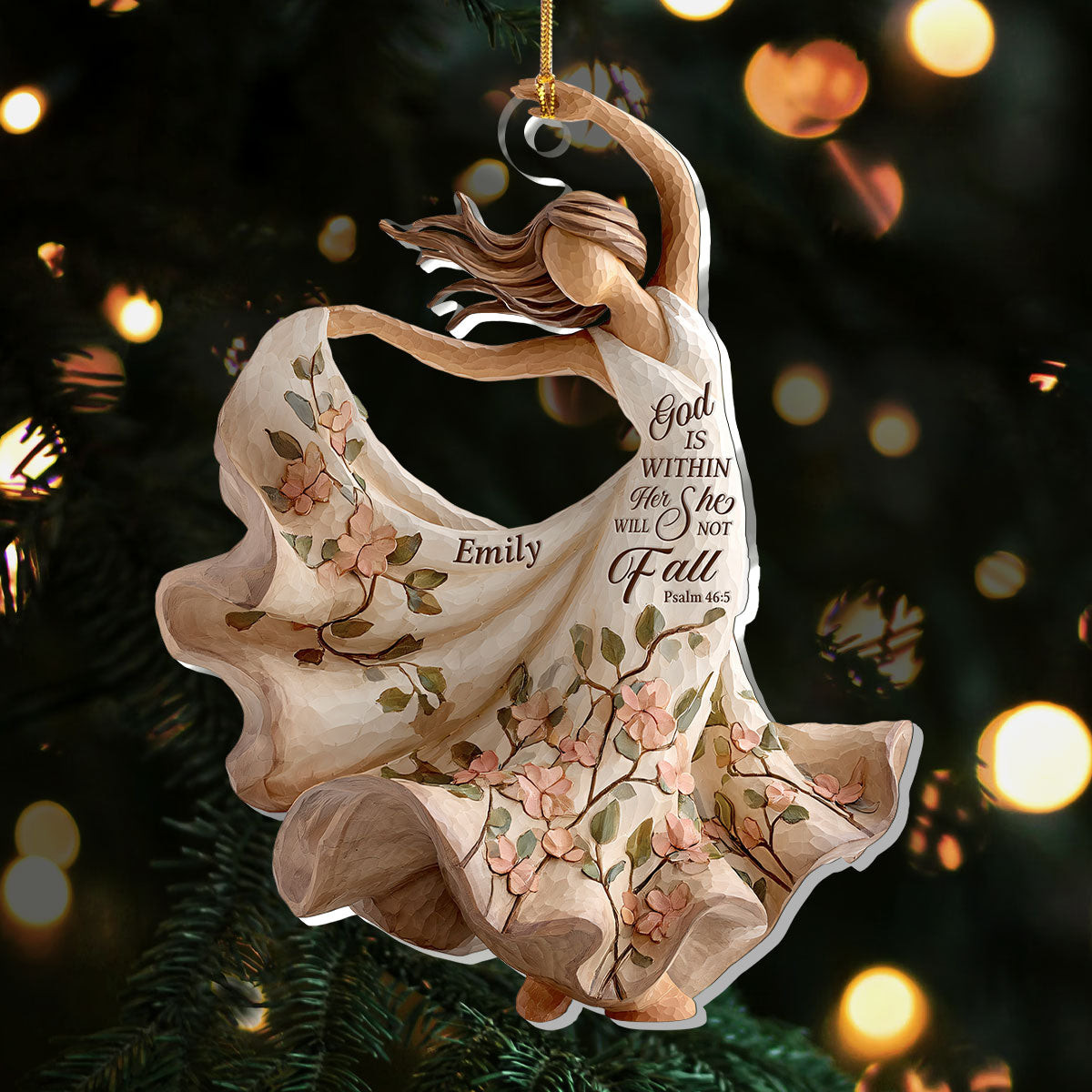 Personalized God Is Within Her She Will Not Fall Christmas Ornament Christian Gifts For Wife