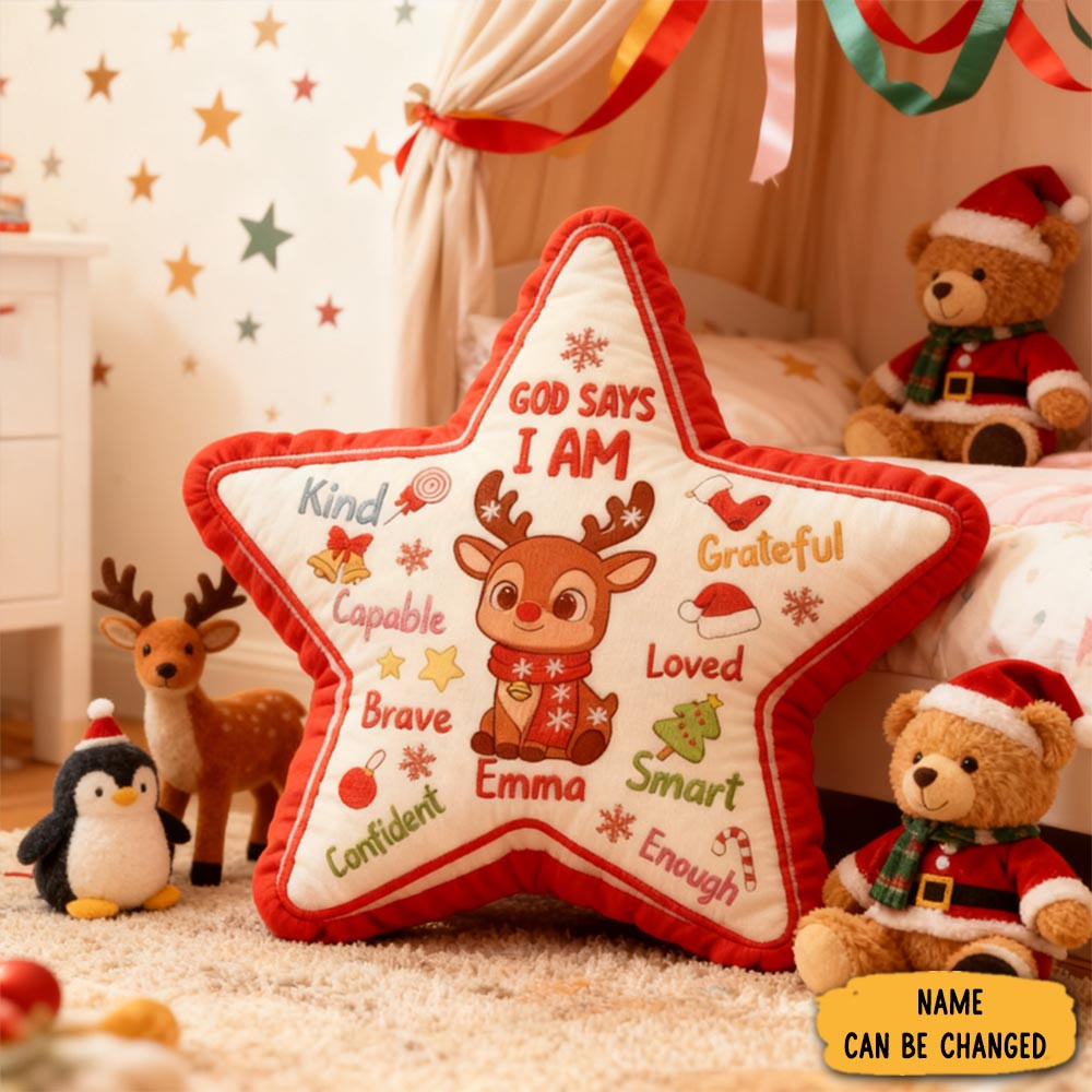 Personalized God Says I Am Pillow With Custom Name Home Decor Religious Faith Gift For Kids Christmas Gift