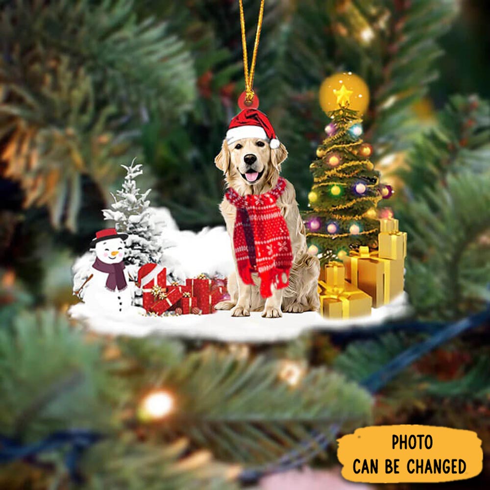 Personalized Golden Retriever Christmas Ornament Special Father's Day Ornament Gift