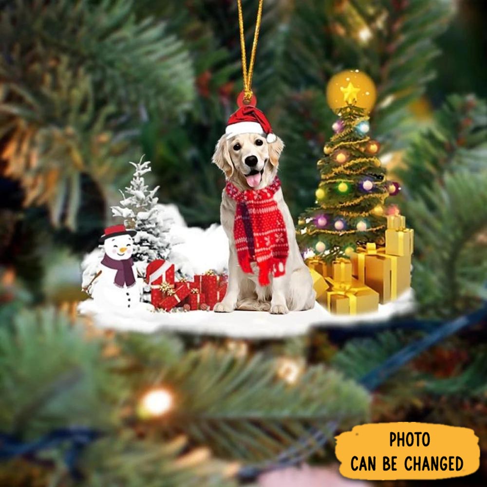 Personalized Golden Retriever Christmas Ornament Unique Thanksgiving Ornament Idea