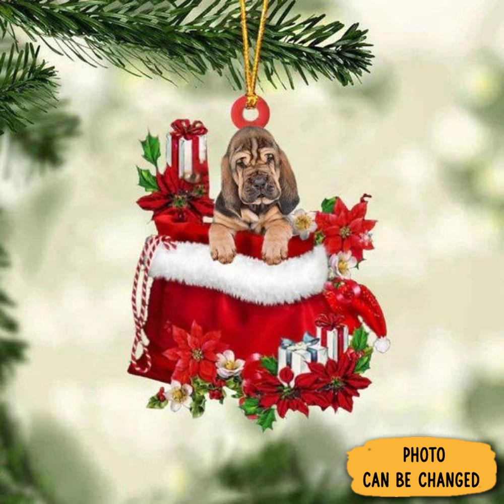 Personalized Golden Retriever Dog In Santa Boot Christmas Hanging Ornament Memorable Anniversary Ornament Keepsake