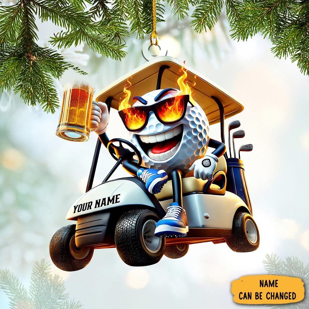 Personalized Golf And Beer Christmas Ornament Sport Themed Christmas Gifts For Father