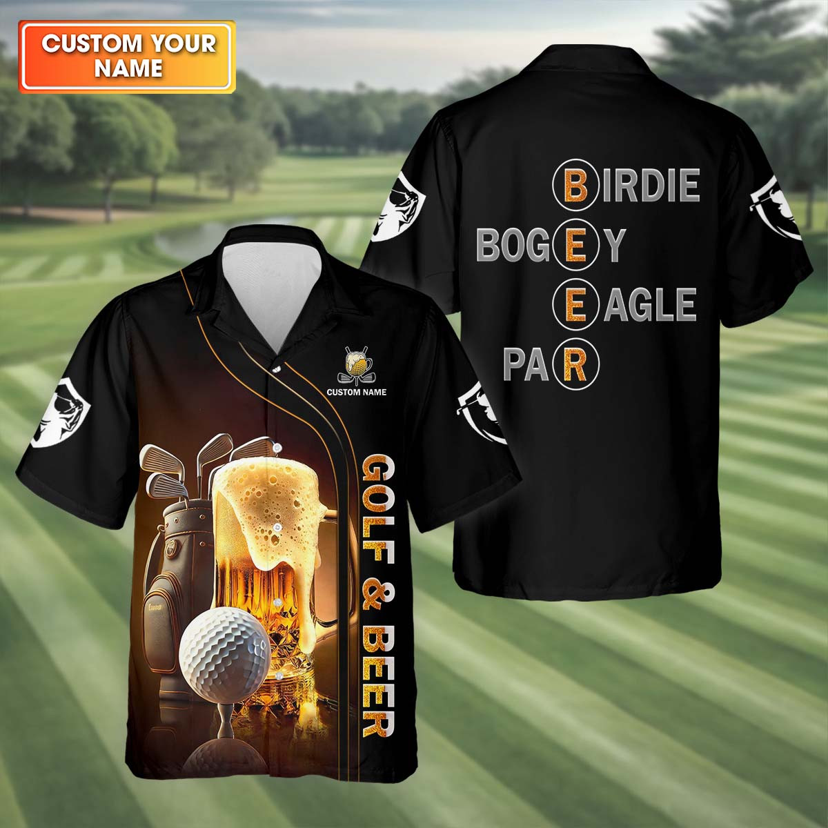 Personalized Golf And Beer Hawaiian Shirt Unique Golf Clothing Present Idea For Father