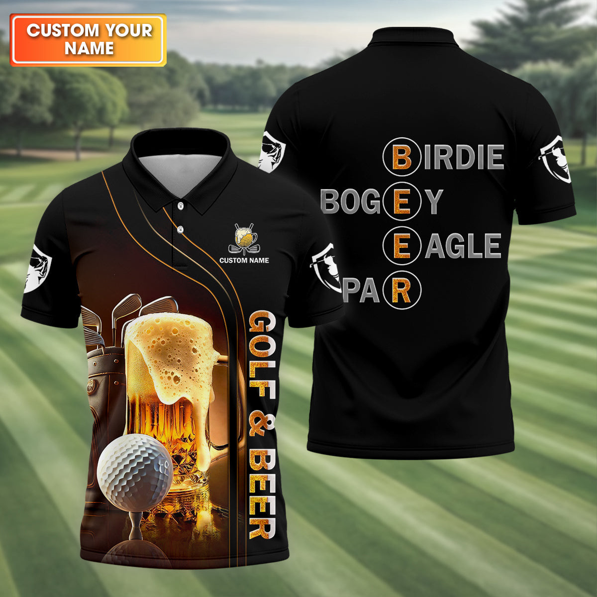 Personalized Golf And Beer Polo Shirt Best Golf Clothes Cool Present For Father's Day