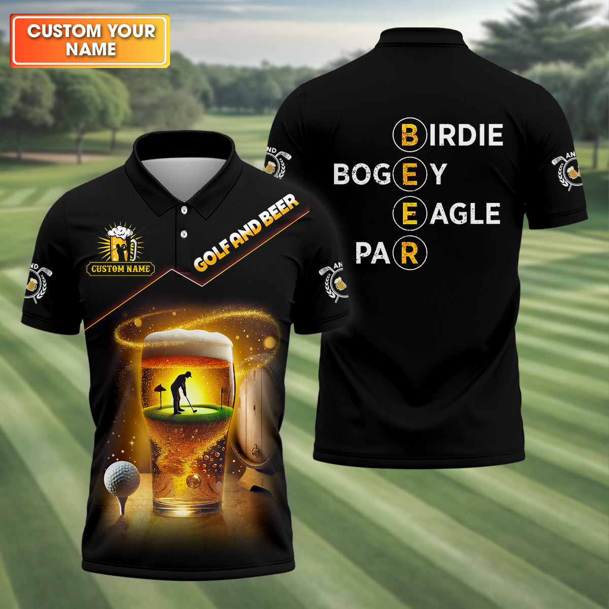 Personalized Golf And Beer Polo Shirt Best Golf Clothes Great Present For Husband