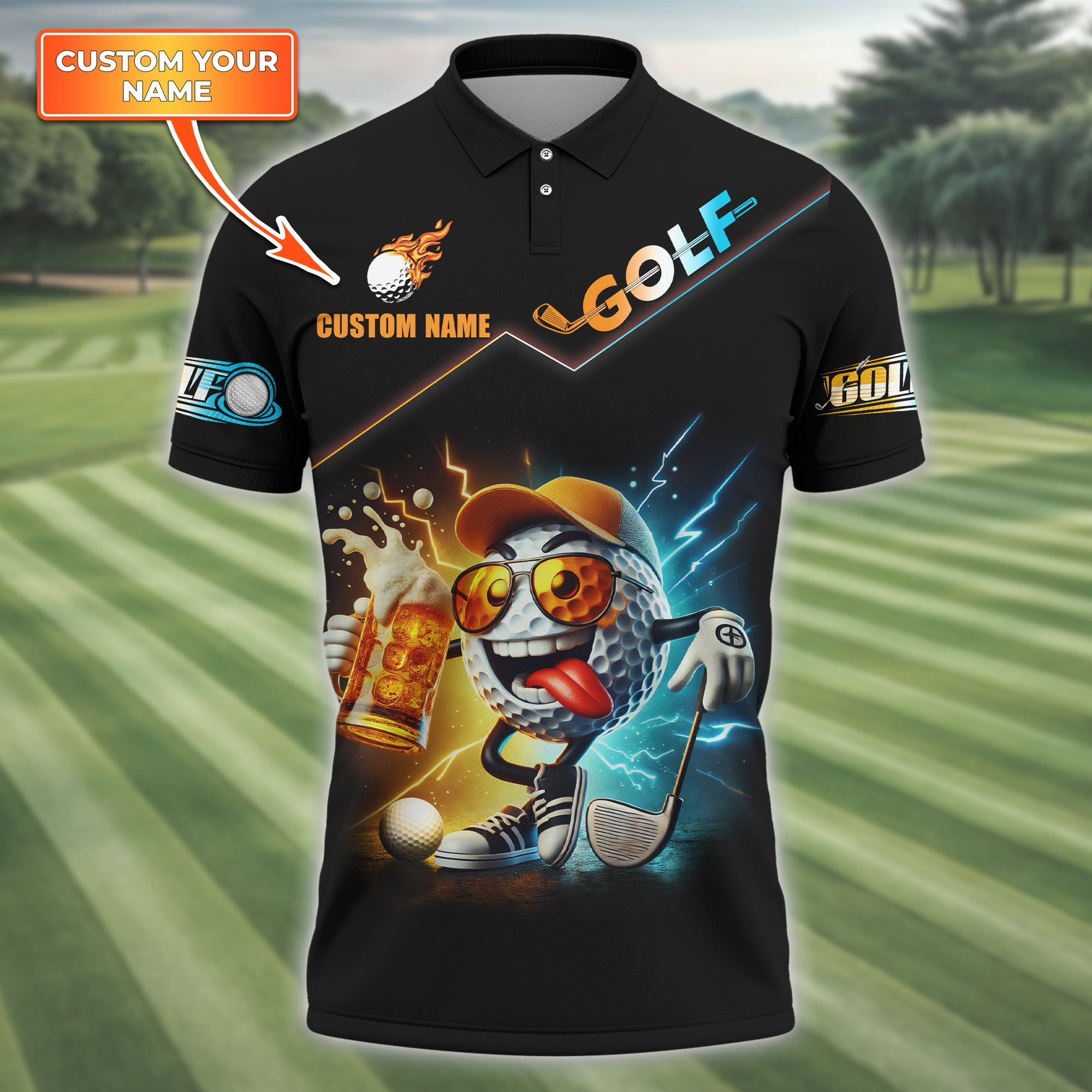 Personalized Golf And Beer Polo Shirt Unique Golf Clothes Present For Fathers Day