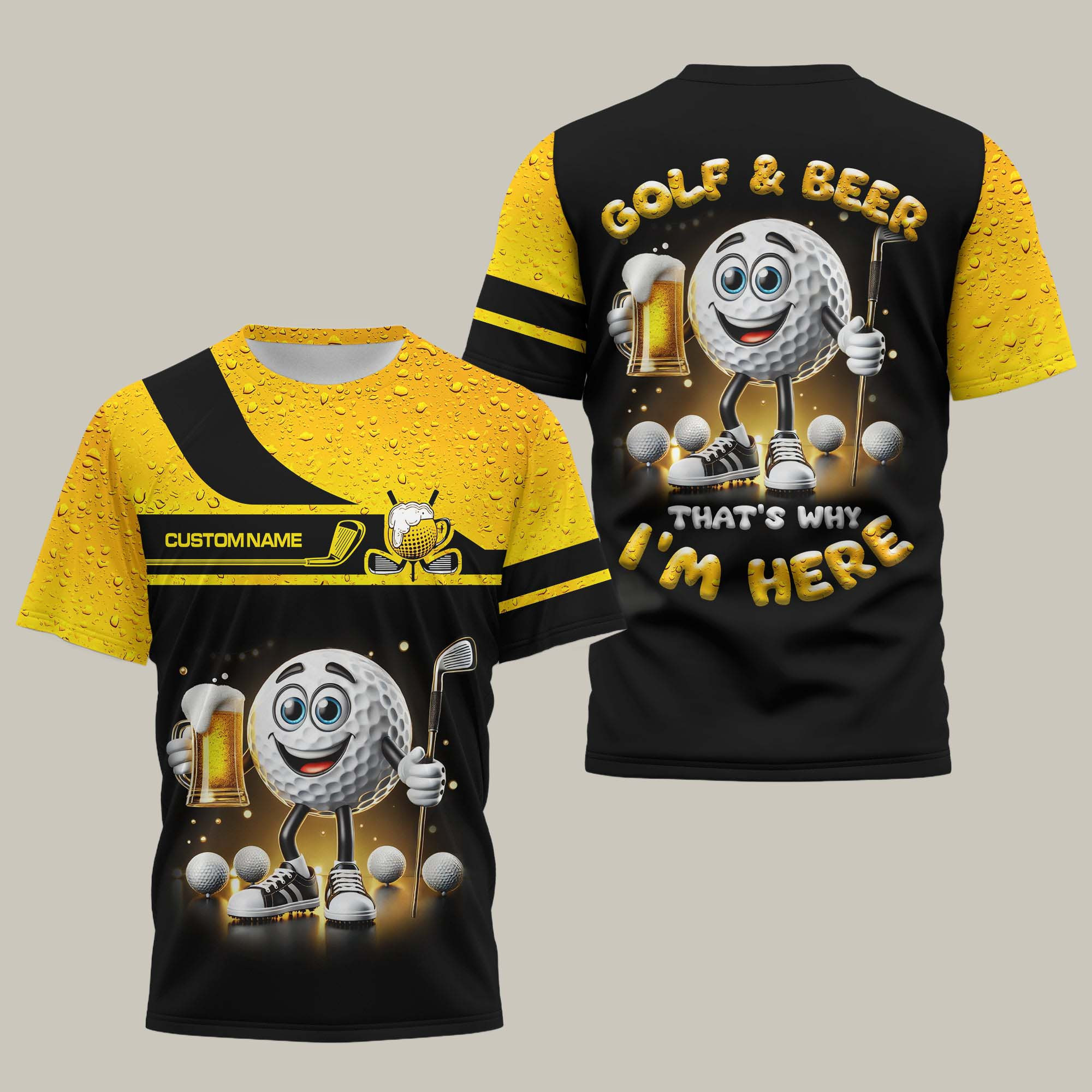 Personalized Golf And Beer T-Shirt Golf Shirts For Men Unique Gift For Father's Day