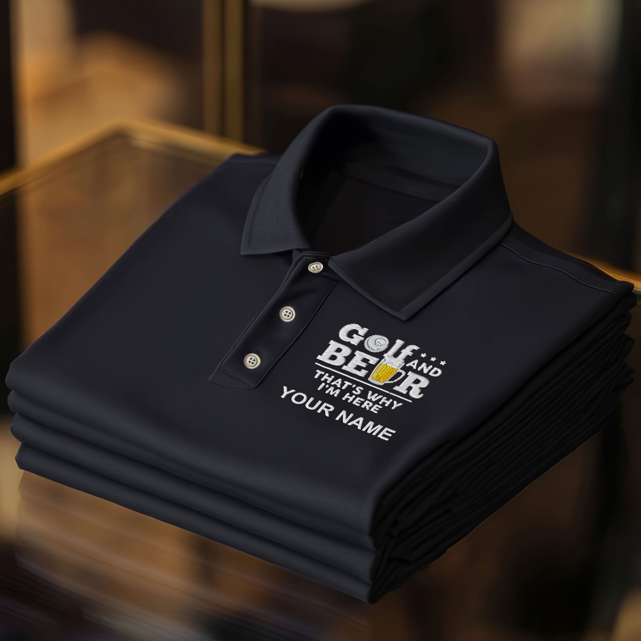 Personalized Golf And Beer That's Why I'm Here Polo Shirt Golf Shirts For Men Father's Day Gift