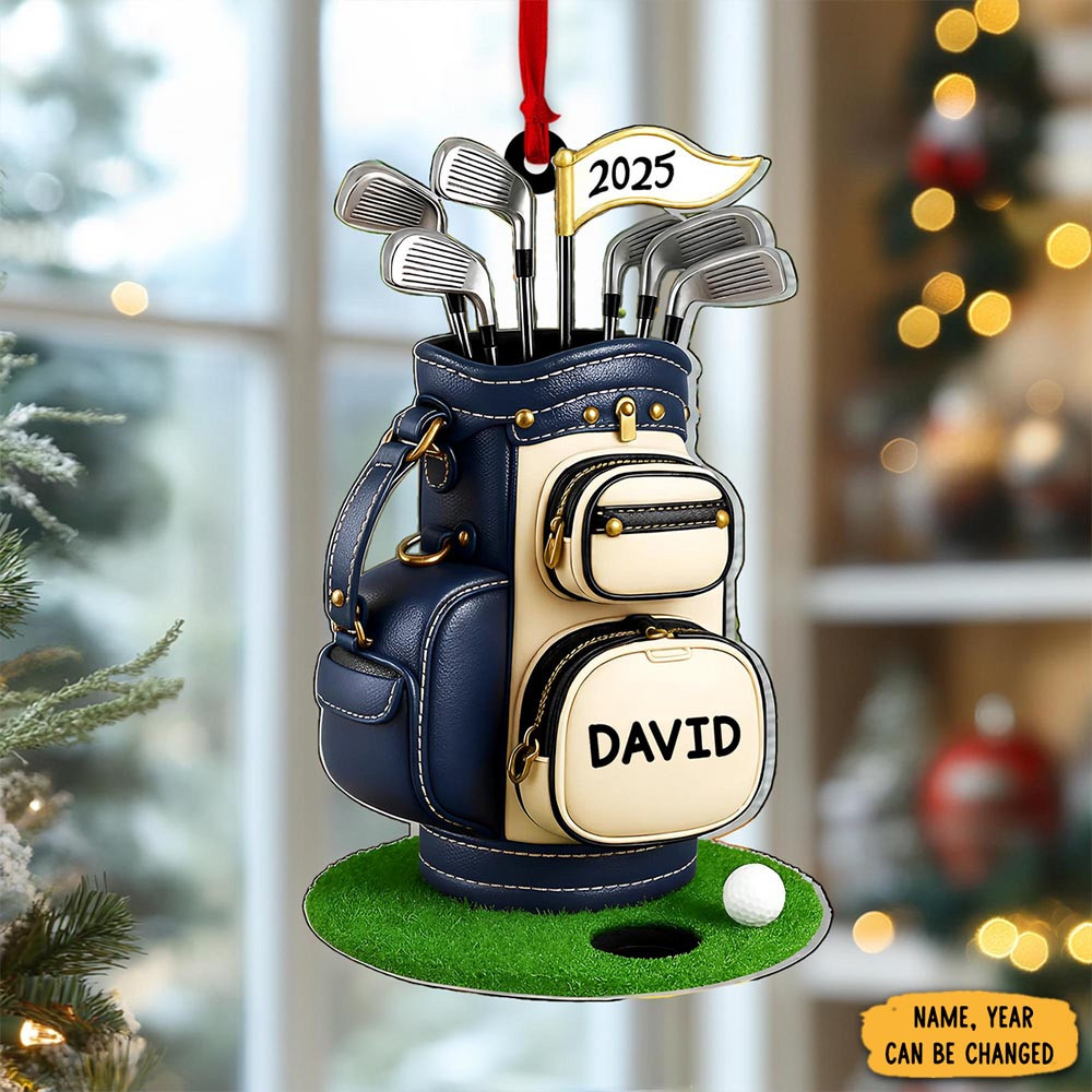 Personalized Golf Backpack 2025 Christmas Ornament Holiday Decor Xmas Gifts For Golf Lovers