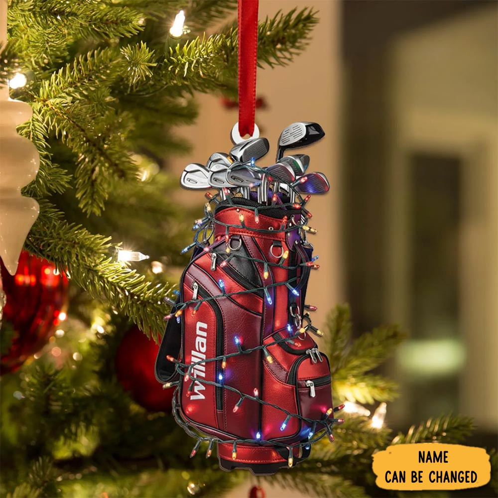 Personalized Golf Backpack Lights Christmas Ornament Christmas Decor Xmas Presents