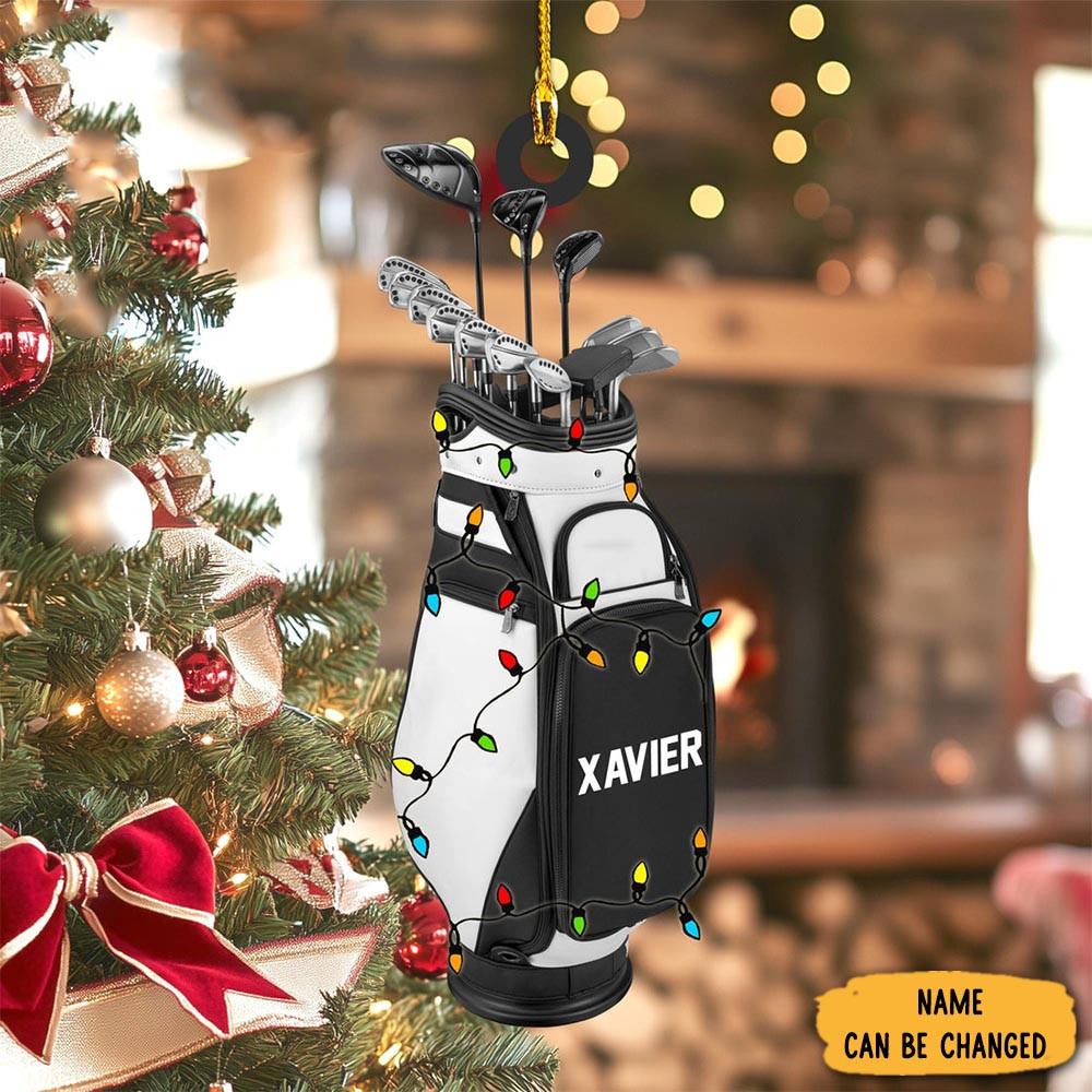 Personalized Golf Backpacks Christmas Ornament Xmas Home Decor Golfer Unique Gifts