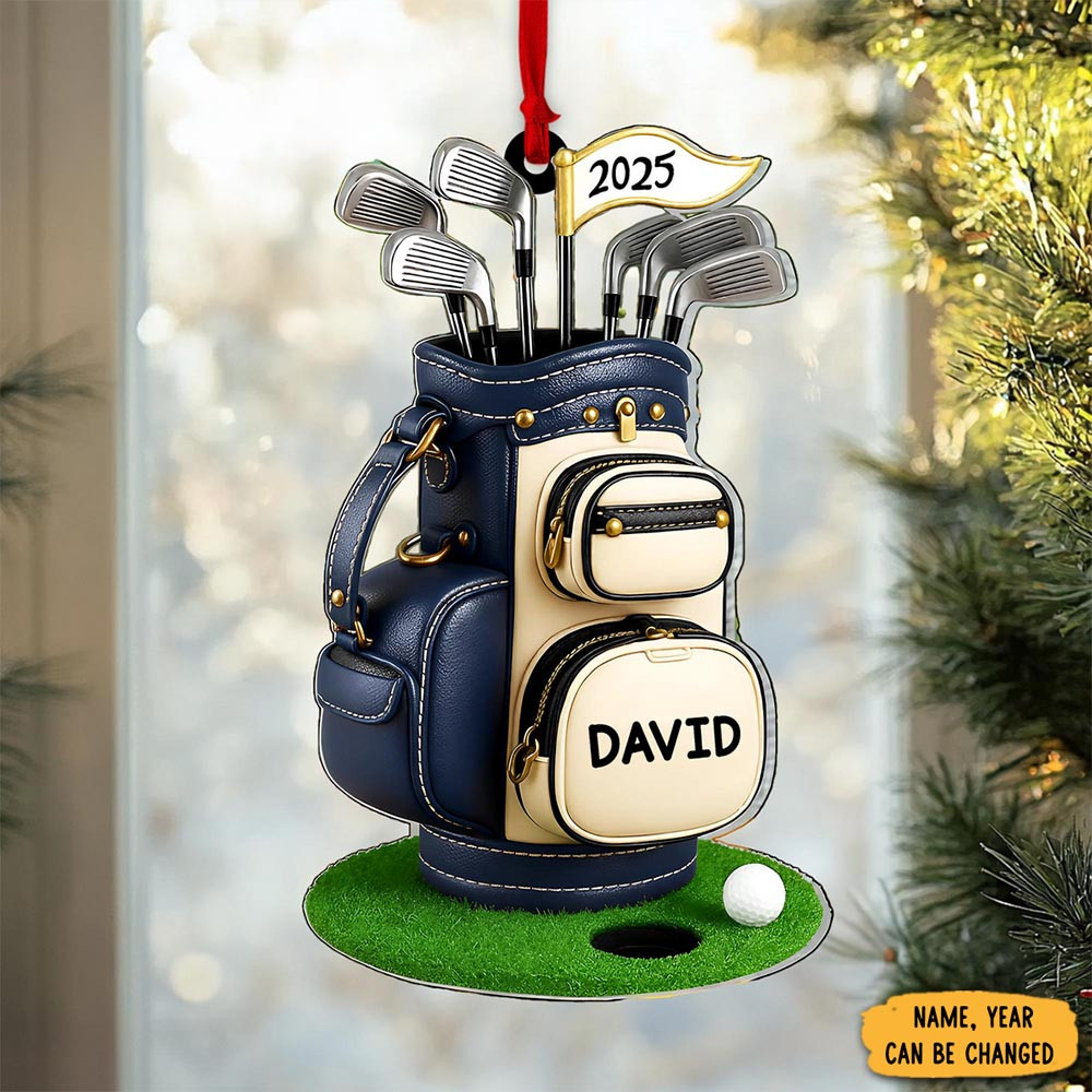 Personalized Golf Bag 2025 Christmas Ornament Christmas Tree Decor Golf Lover Xmas Gifts