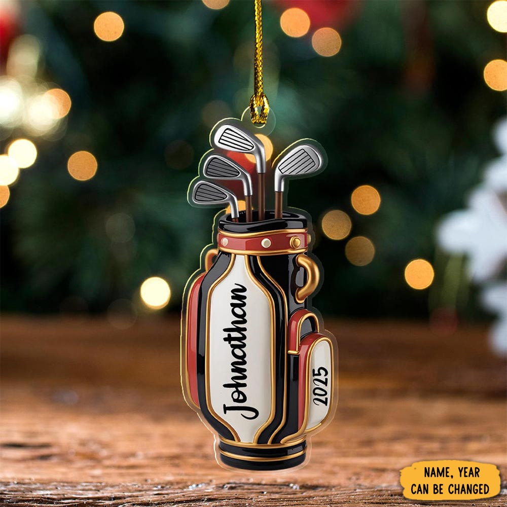 Personalized Golf Bag 2025 Christmas Ornament Xmas Decor Holiday Gifts For Coworkers