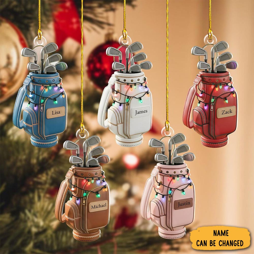 Personalized Golf Bag Christmas Ornament Christmas Indoor Decorations Golf Player Xmas Gifts