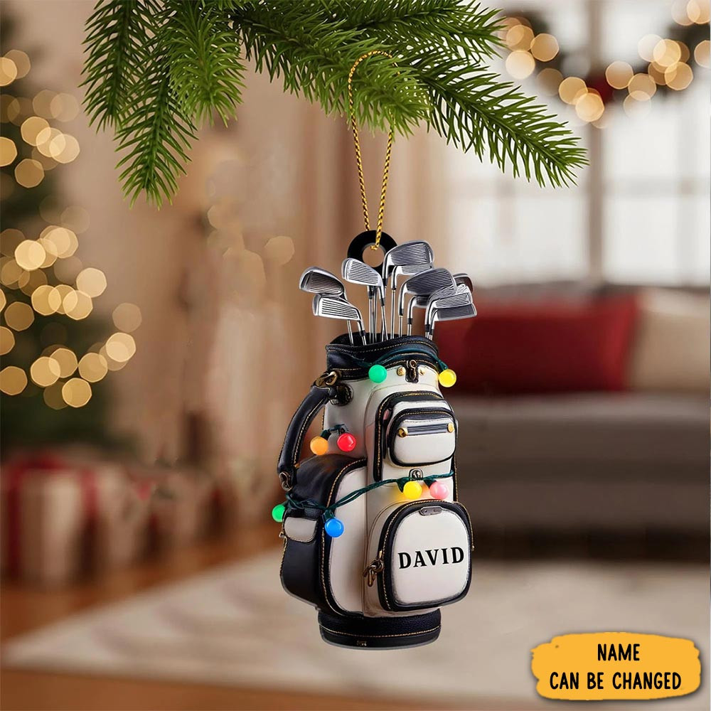 Personalized Golf Bag Christmas Ornament Winter Decor Christmas Gifts For Golf Fans
