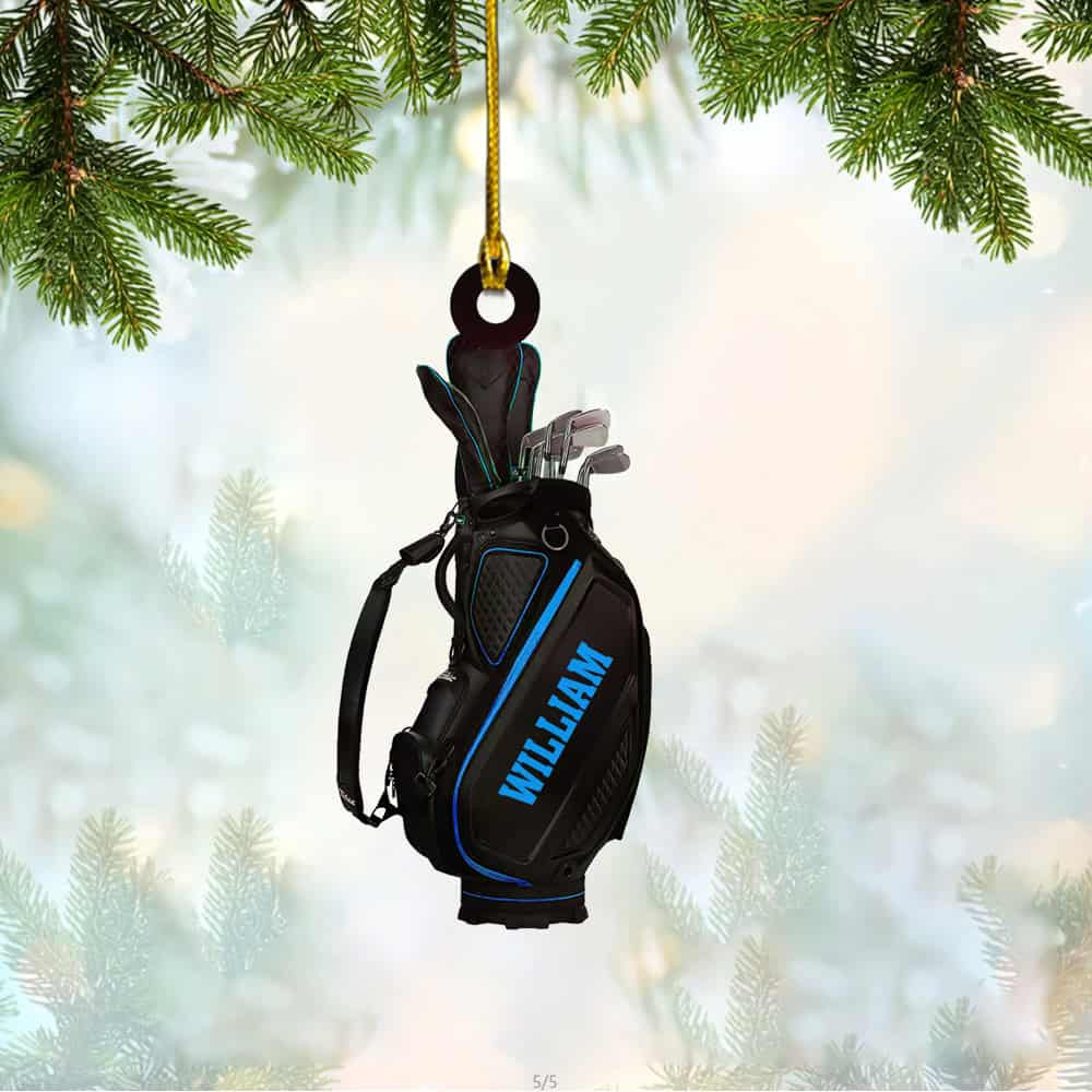 Personalized Golf Bag Personalized Acrylic Christmas Ornament Gift For Golf Lover