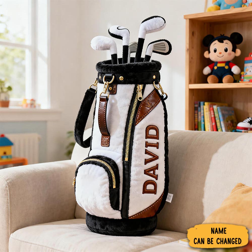 Personalized Golf Bag Pillow Sport Themed Room Accent Cushion Gifts For Golf Players
