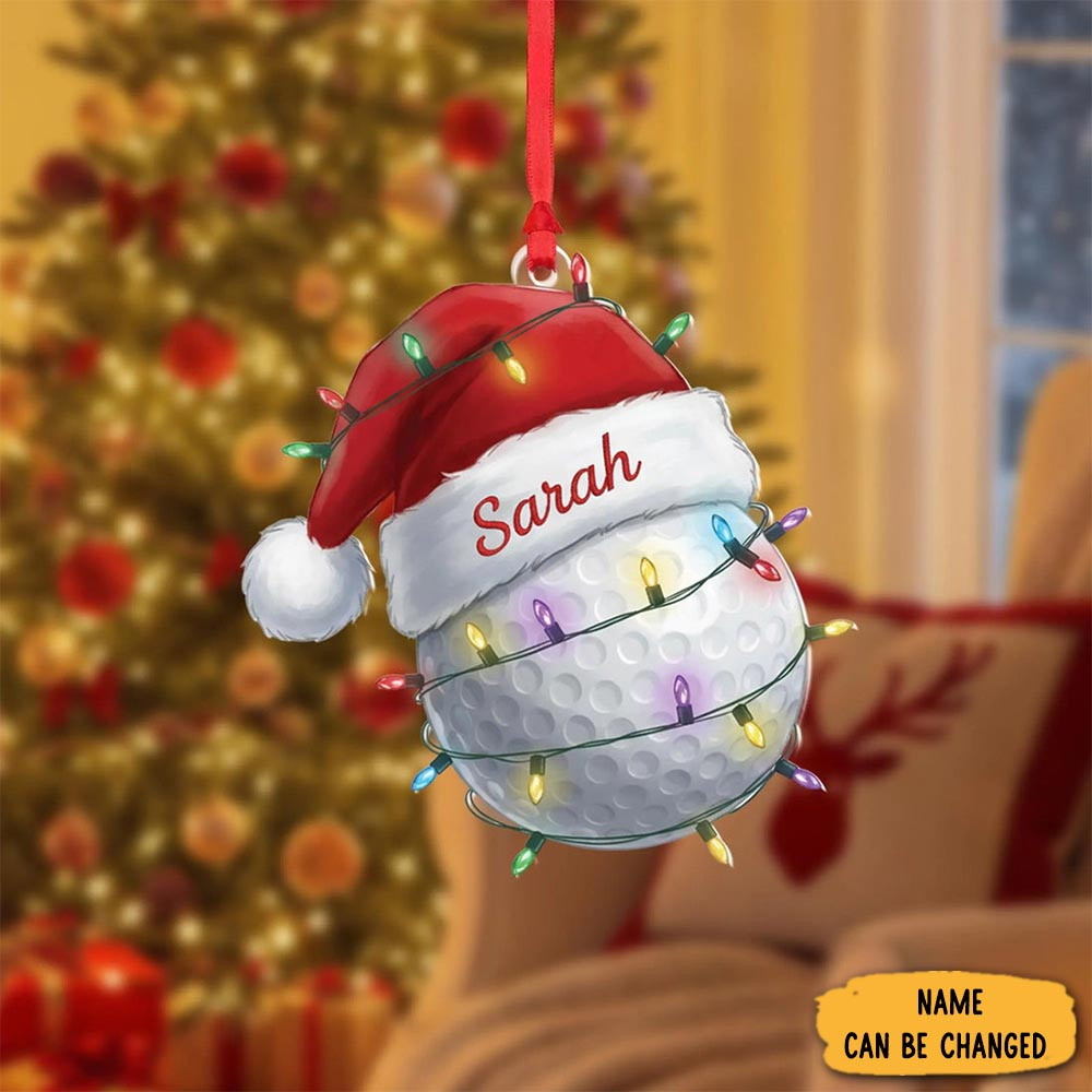 Personalized Golf Ball Christmas Ornament Christmas Tree Ornaments Gift For Golfer