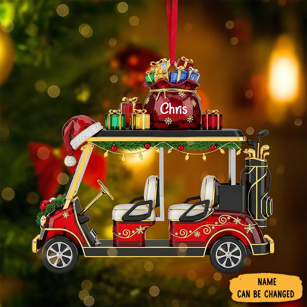 Personalized Golf Cart Christmas Ornament Xmas Tree Decor Golfer Christmas Gifts