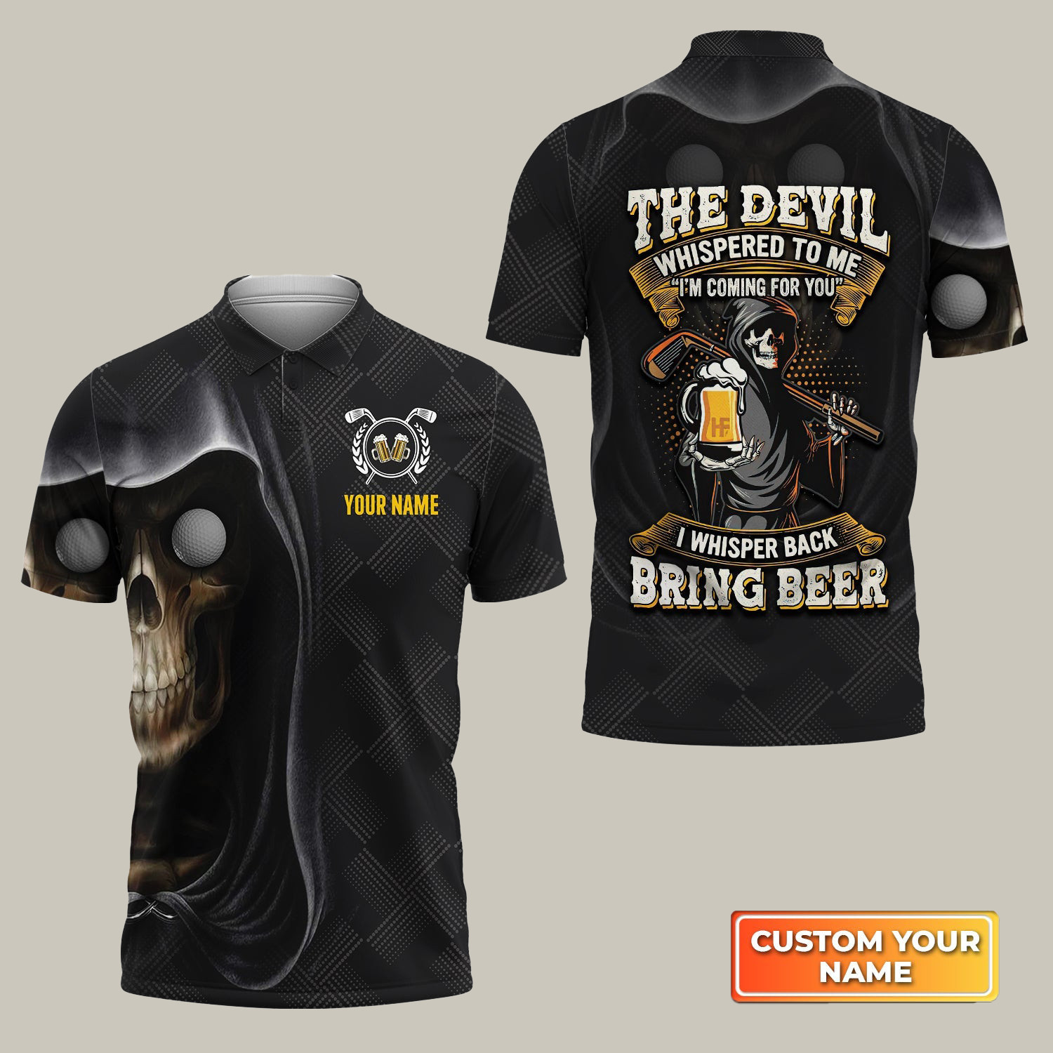 Personalized Golf I Whisper Back Bring Beer Polo Shirt Golf Shirt Present For Dad