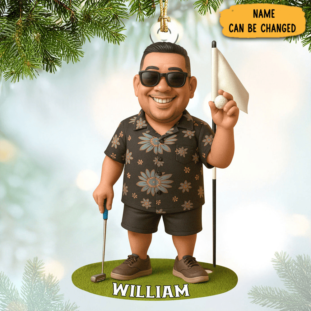 Personalized Golf Man Christmas Ornament Christmas Tree Decor Xmas Gift For Golf Dad