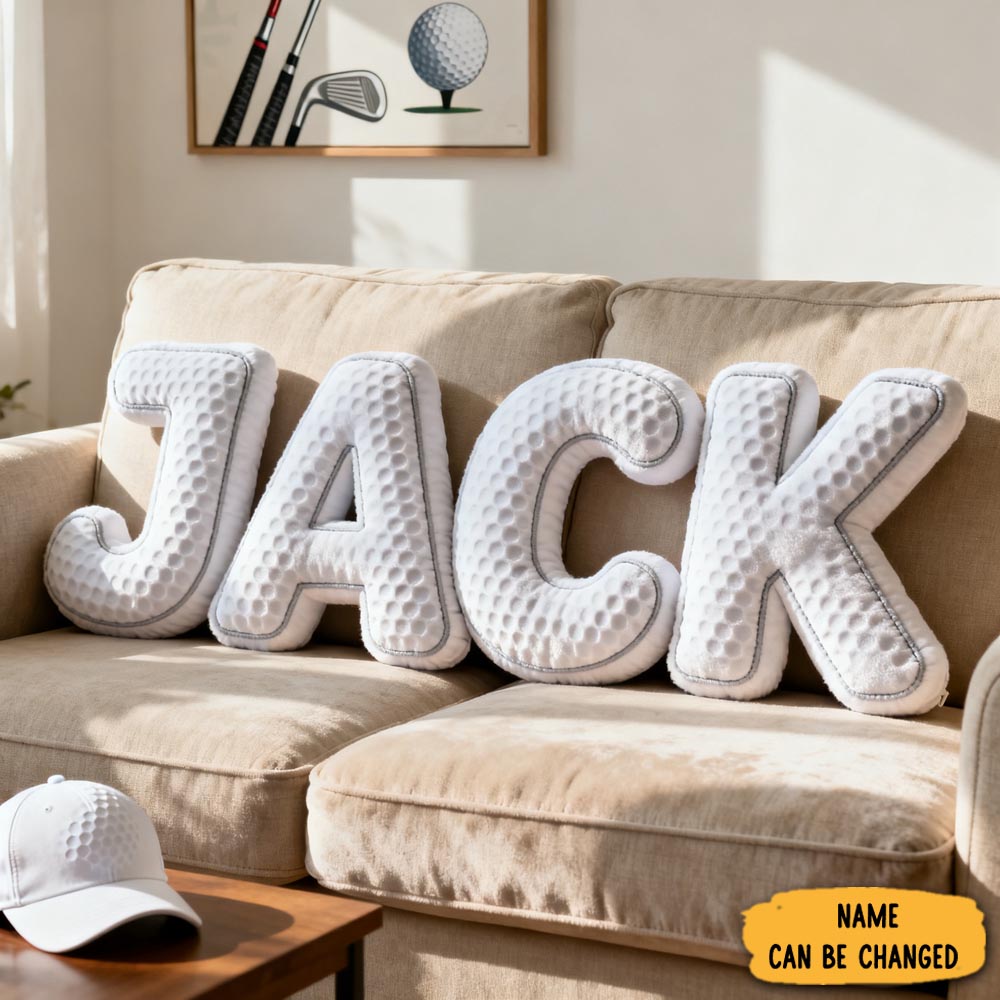 Personalized Golf Name Pillow Sport Themed Sofa Accent Bedroom Decor Gifts For Him