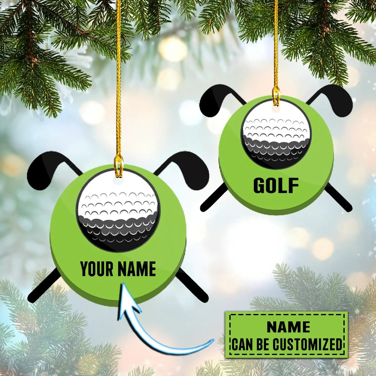 Personalized Golf Ornament Golf Theme Christmas Ornaments Decorating For Xmas