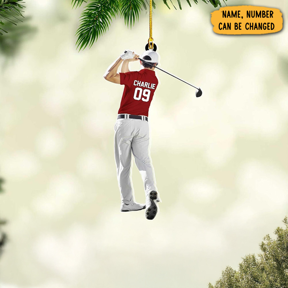 Personalized Golf Player Christmas Ornament Winter Decor Christmas Gifts For Golf Lovers