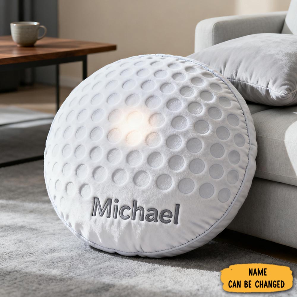 Personalized Golf Round Pillow Sport Themed Custom Pillow Home Decor Golfers Gifts