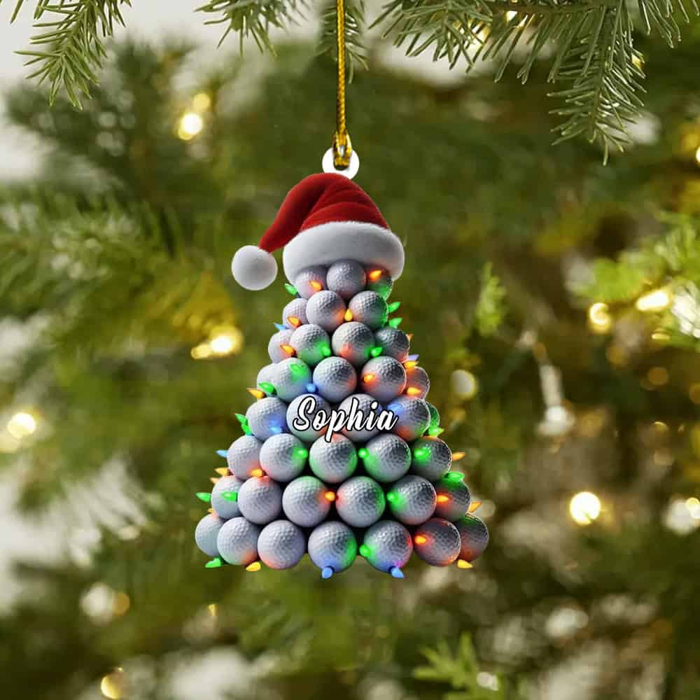 Personalized Golf Tree Ornament Gift For Golf Lovers