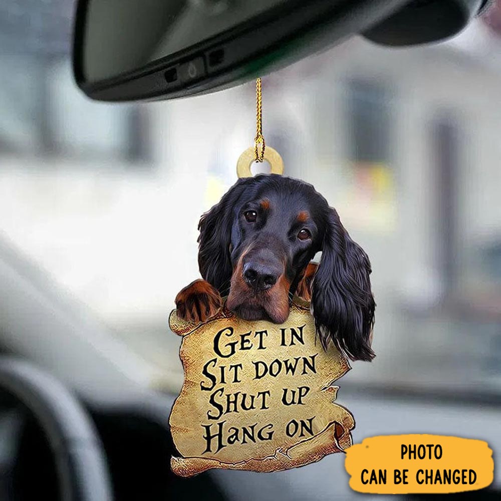 Personalized Gordon Setter Get In Ornament Heartwarming Holiday Ornament Gift