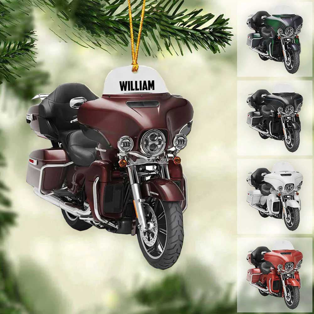 Personalized Grand Touring Motorcycle Ornament Custom Name Motorcycle Christmas Ornament for Him