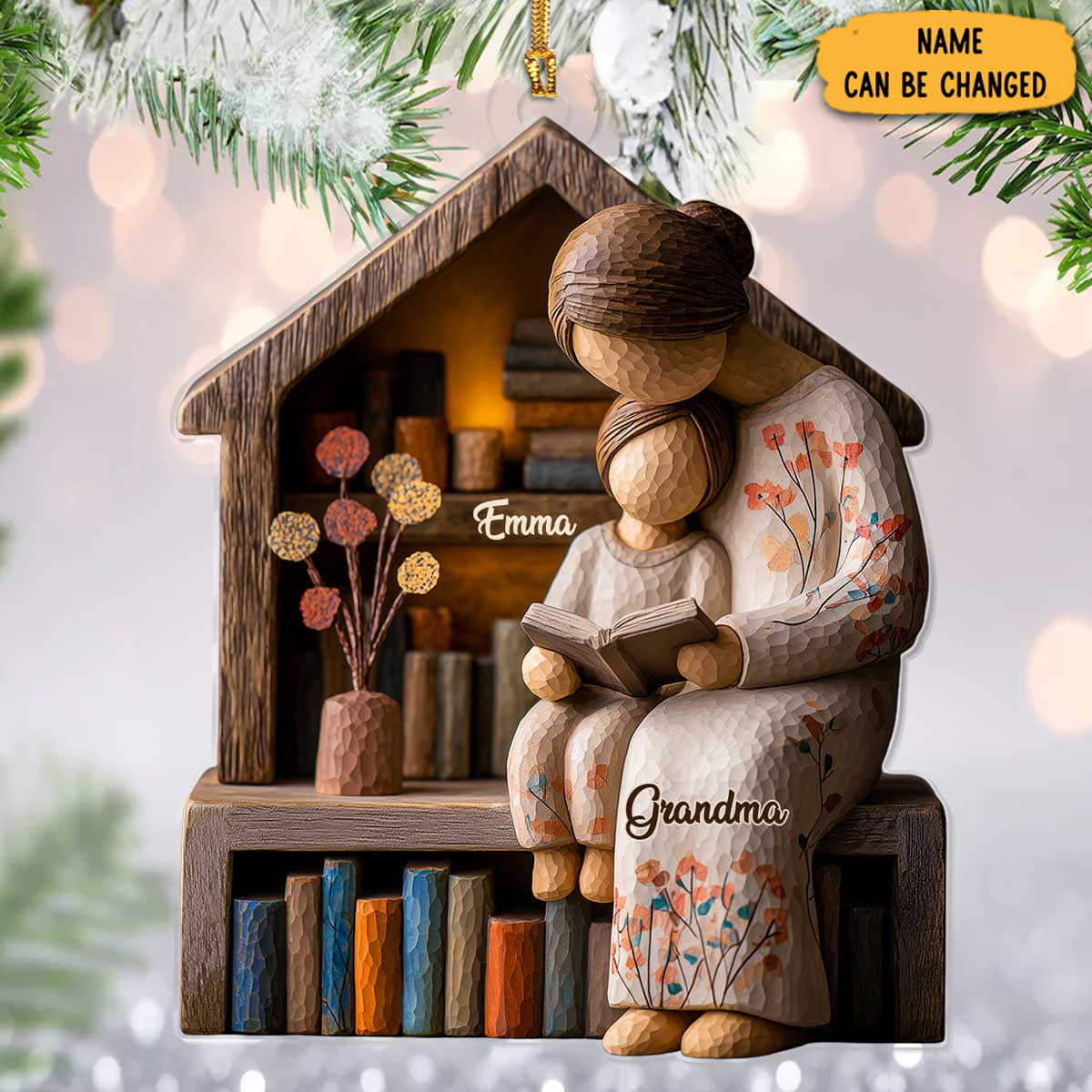 Personalized Grandma And Children Christmas Ornament Xmas Decor Thoughtful Christmas Gifts