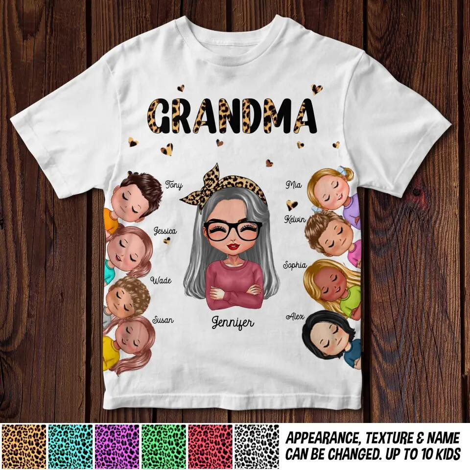 Personalized Grandma Bear With Kid Names T-Shirt Mother's Day Shirt Gift Ideas For Wife