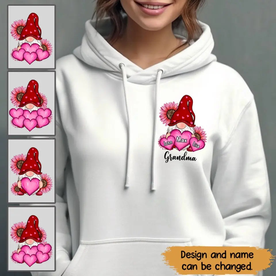 Personalized Grandma Gnome Custom Kid's Name Hoodie Unique Mother's Day Gifts
