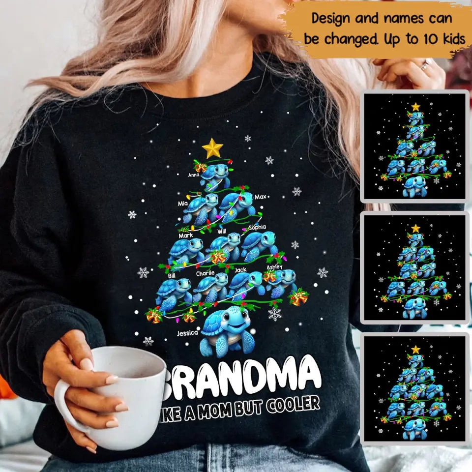 Personalized Grandma Like A Mom But Cooler Christmas Tree Xmas Gift Sweatshirt Mother's Day Gifts For For Mom From Daughter