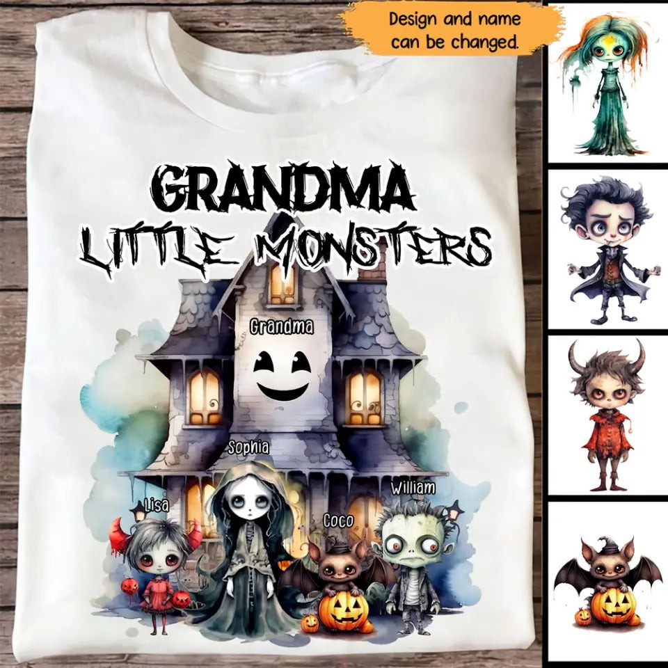 Personalized Grandma Little Monsters Halloween Gift T-Shirt Mother's Day Shirt Good Gift Ideas For Girlfriend