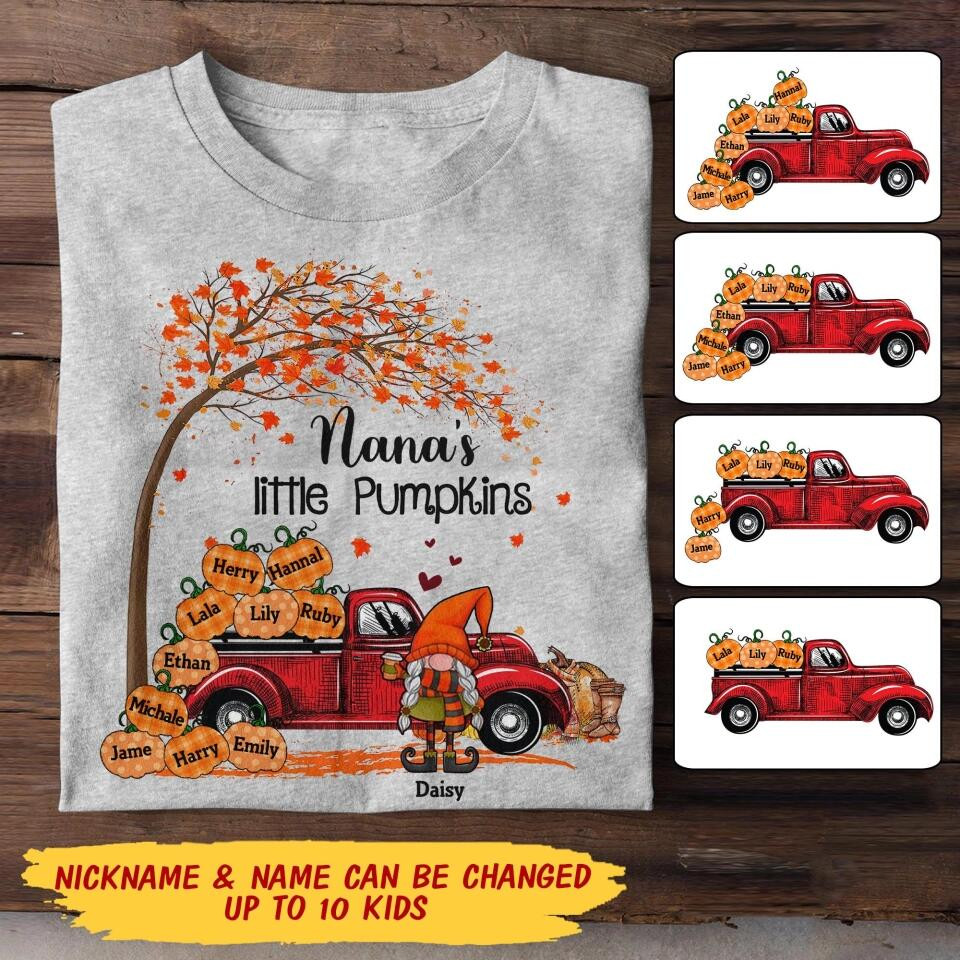 Personalized Grandma Nana Little Pumpkins T-Shirt Mother's Day Shirt Presents For Wife