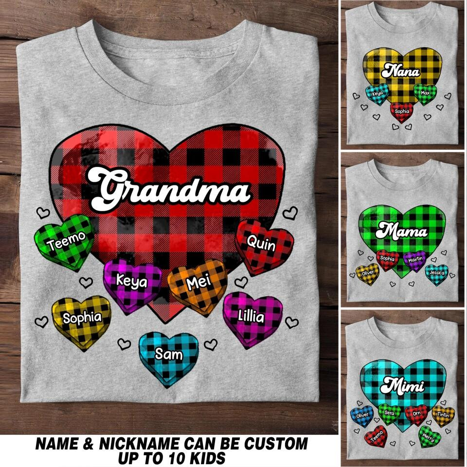 Personalized Grandma Sweet Heart With Kid Name T-Shirt Mother's Day Shirt - Mother's Day Gift From Mother To Daughter