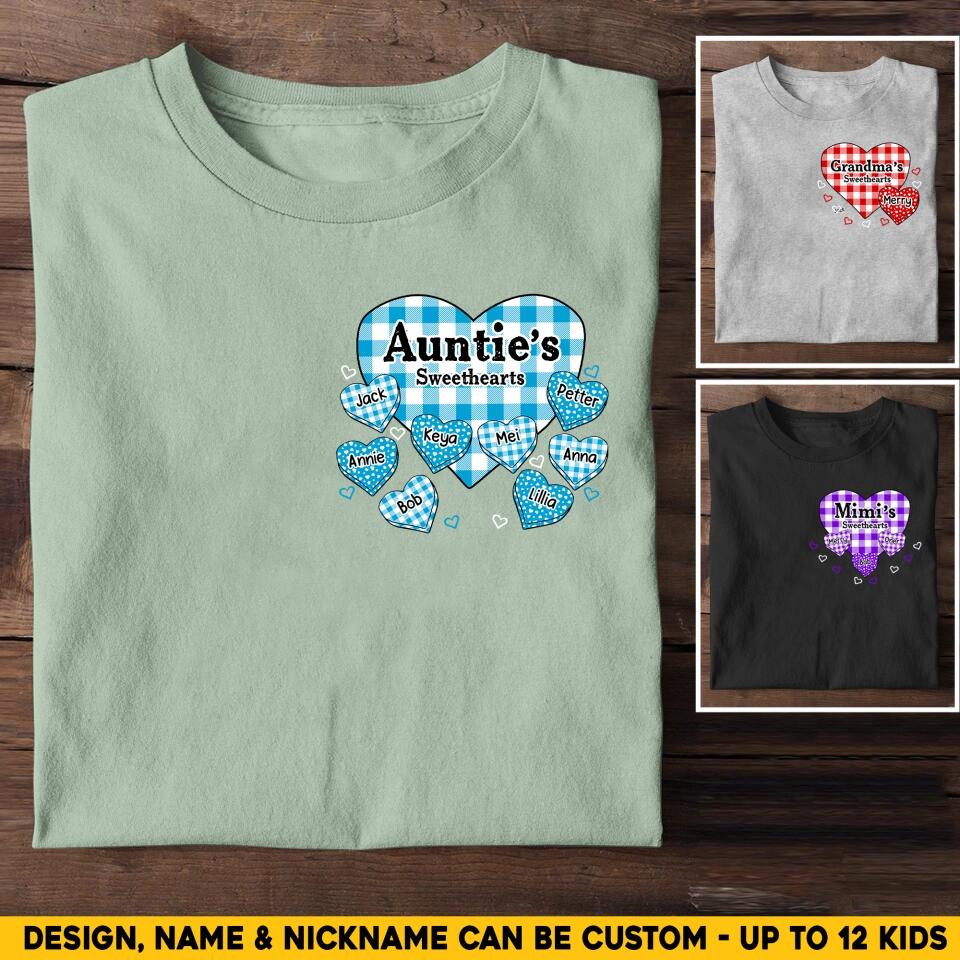 Personalized Grandma Sweethearts And Kid's Name T-Shirt Mother's Day Shirt Mother's Day Gifts For For Mom From Daughter