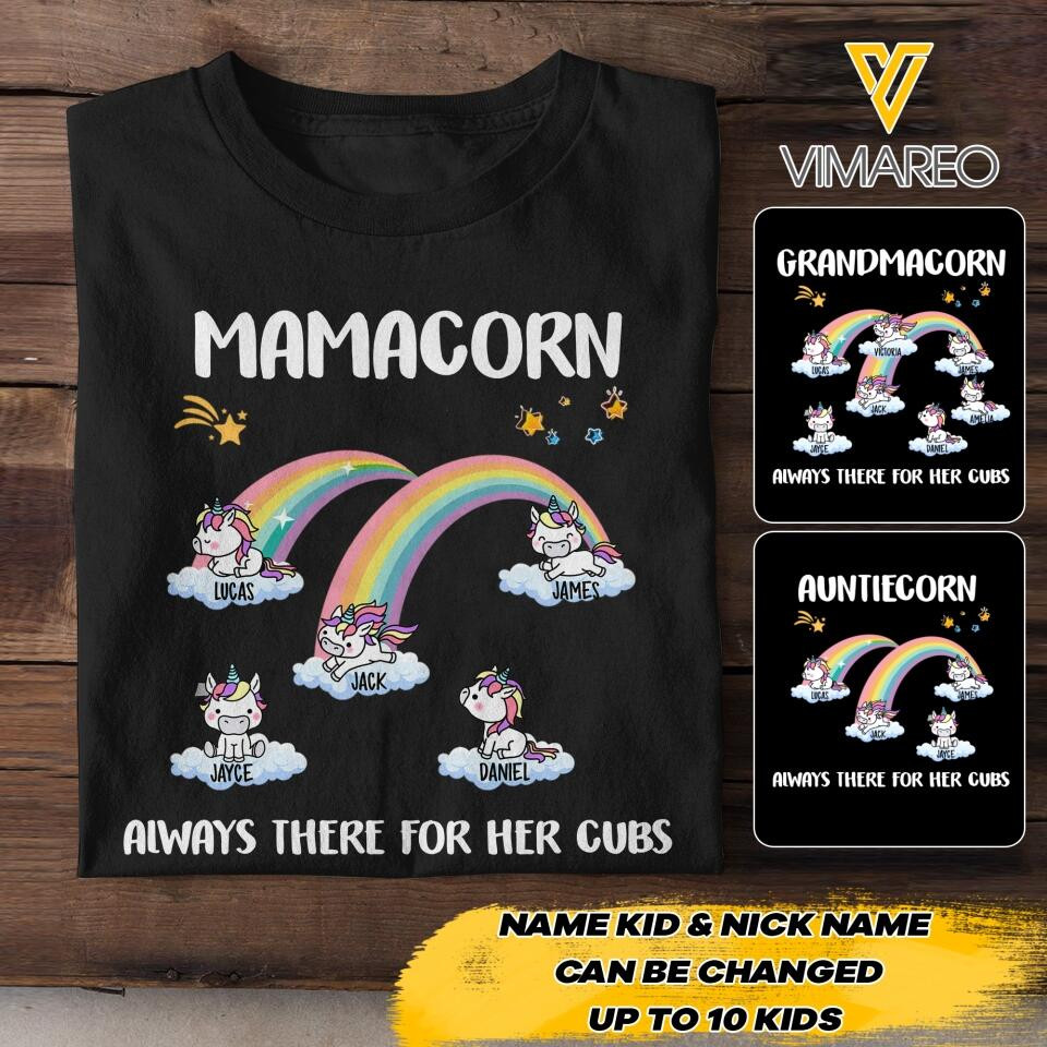 Personalized Grandmacorn Kid Name T-Shirt Mother's Day Shirt Mother Daughter Gifts