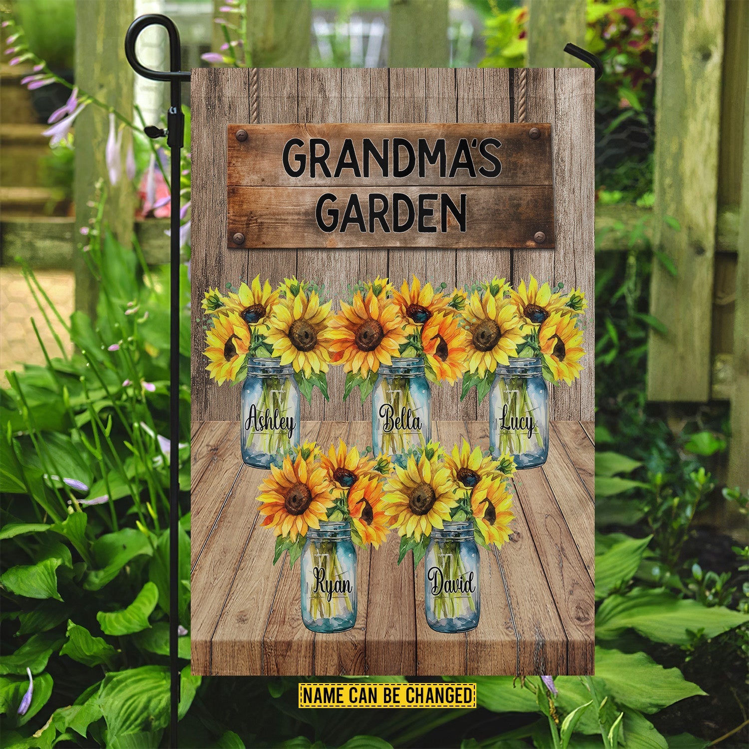 Personalized Grandma's Garden Flag Yard Decor Mothers Day Gift For Grandma