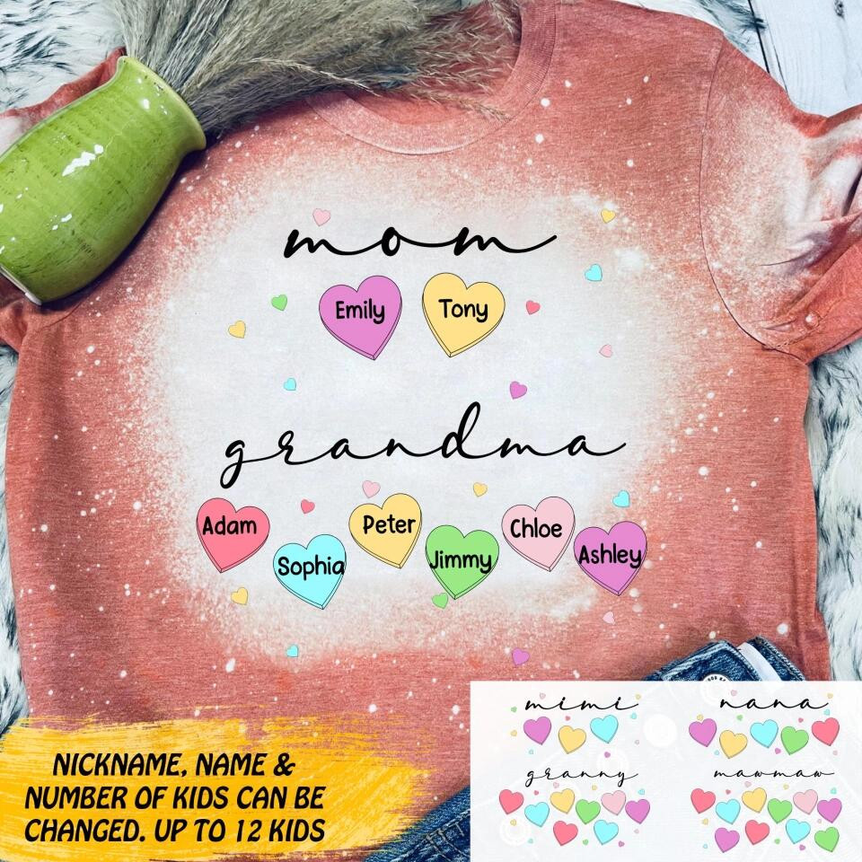 Personalized Grandma's Little Bees With Kid Names T-Shirt Mother's Day Shirt Gift Ideas For Mom