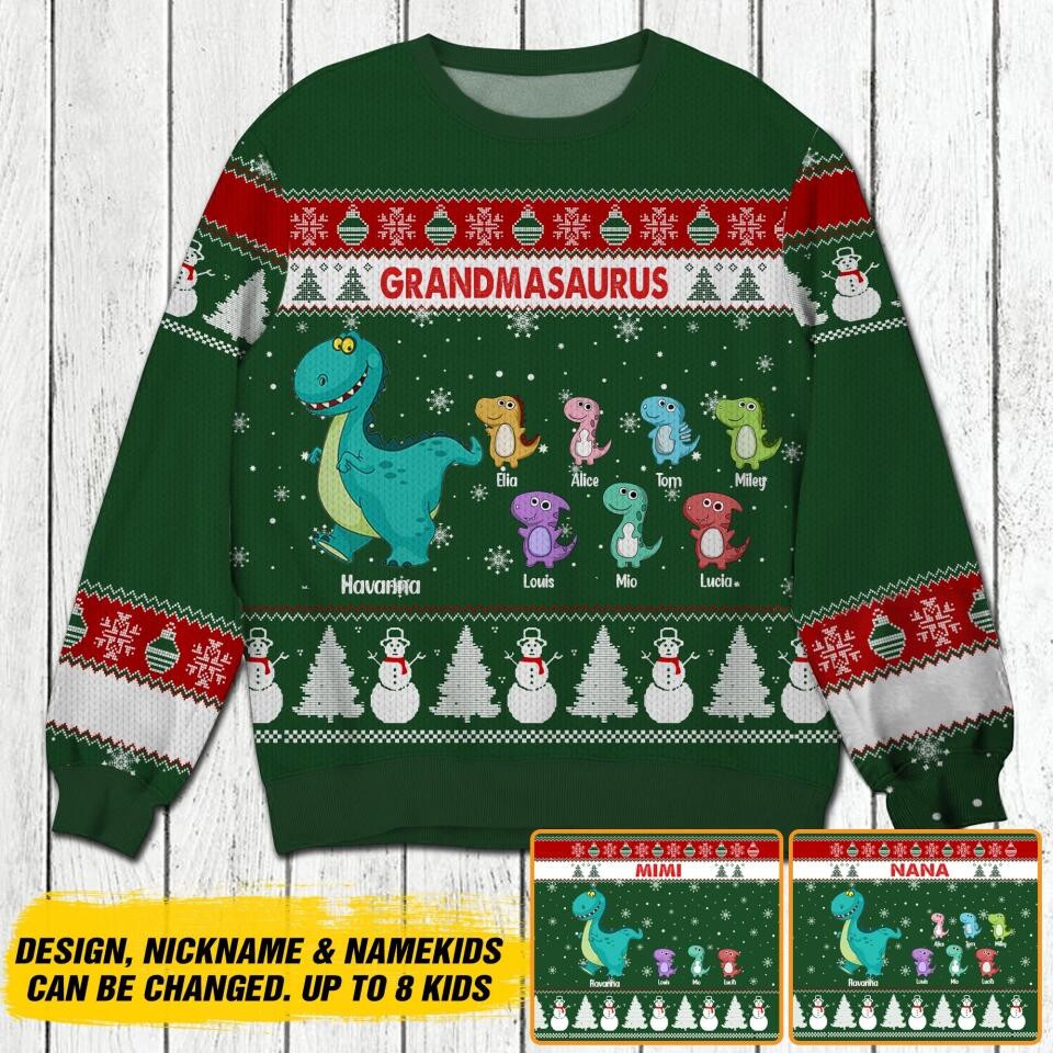 Personalized Grandmasaurus Christmas Sweater Good Mother's Day Gifts For Mom