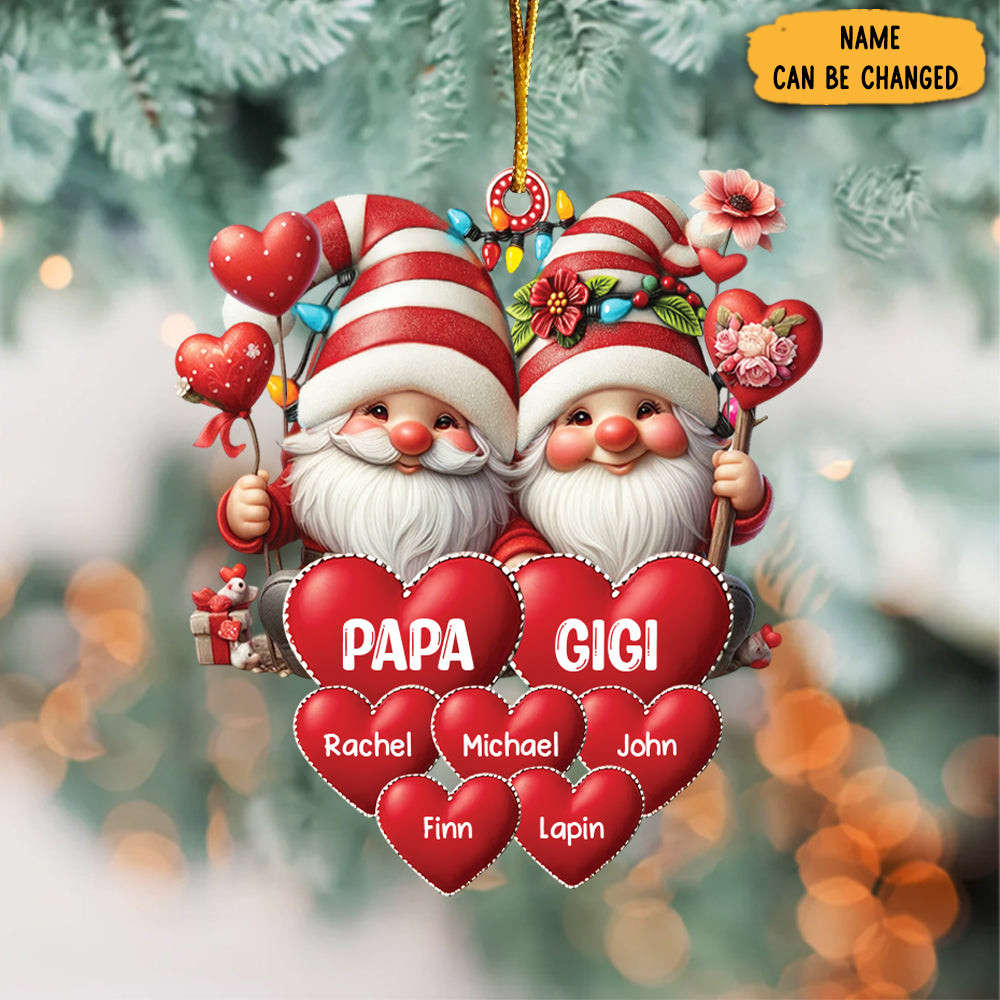 Personalized Grandpa Grandma Gnomes Christmas Ornament Christmas Decor Keepsake Xmas Gifts