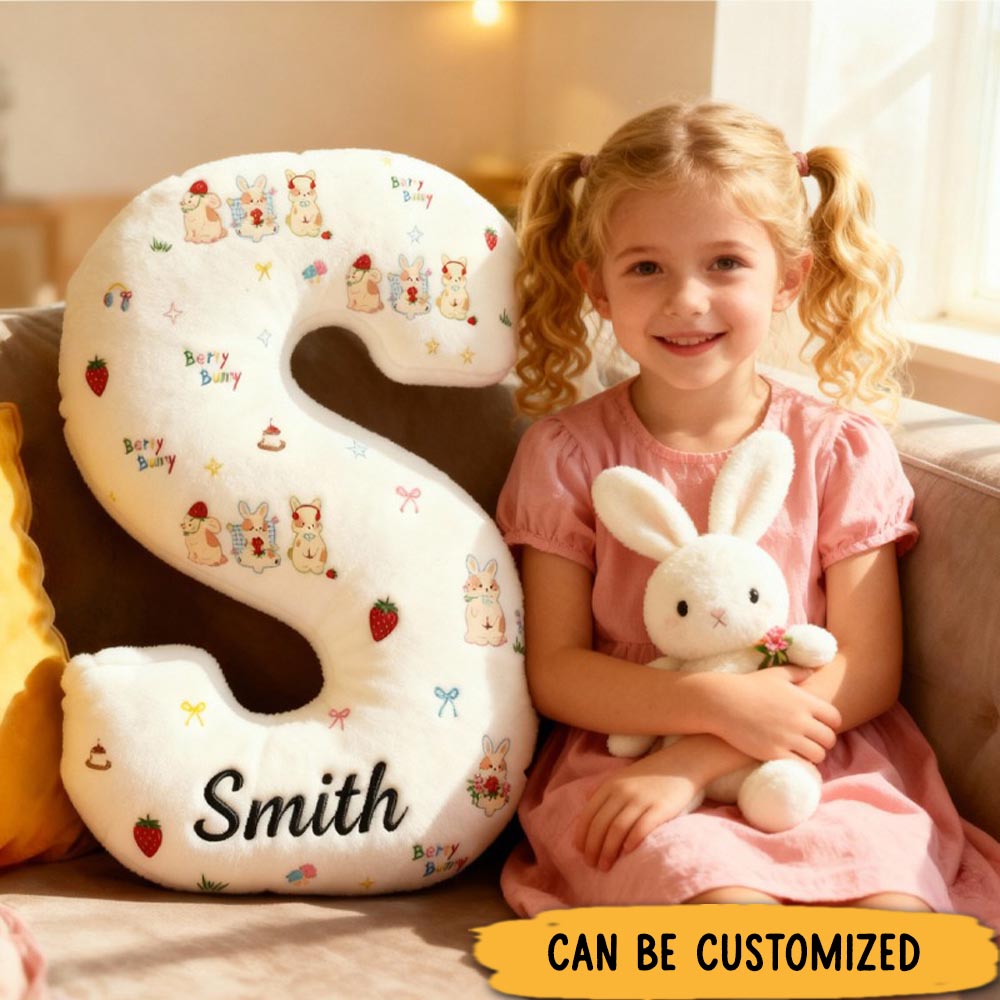 Personalized Graphic 3D Berry Bunny Family Pillow for Family Members