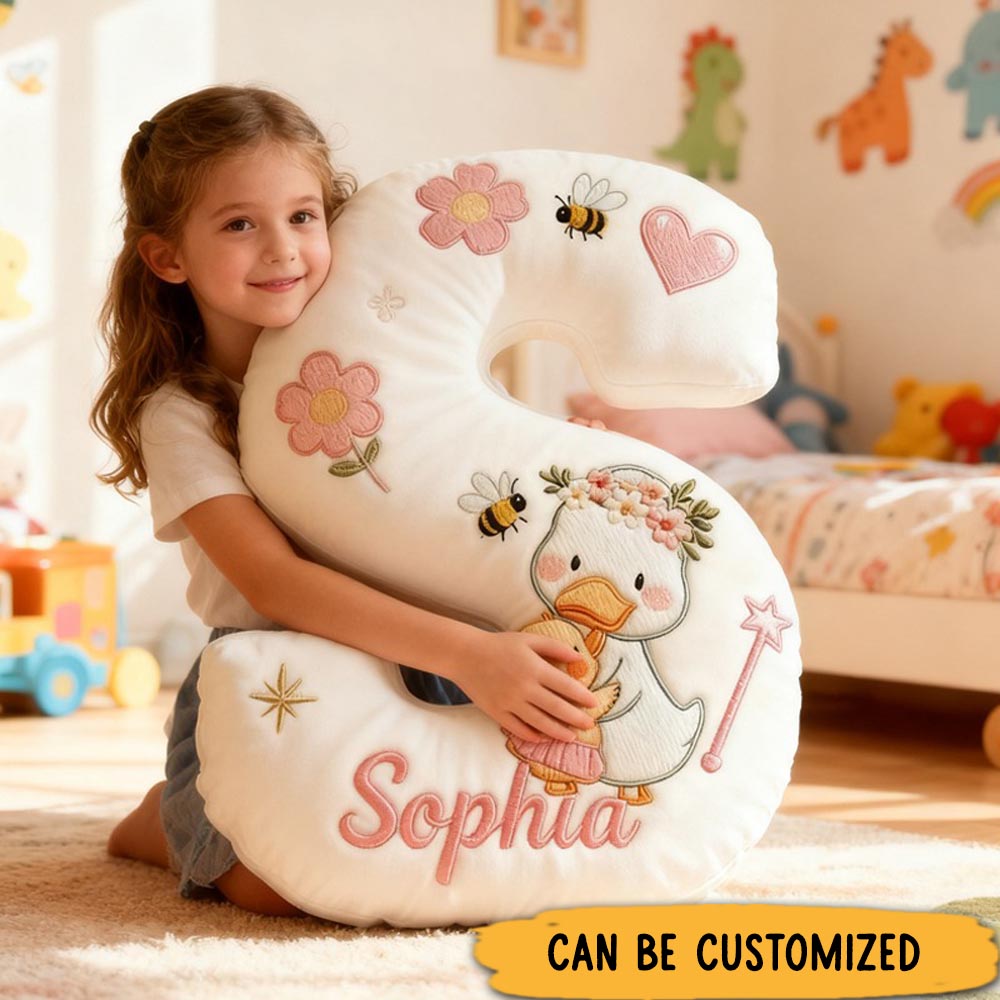 Personalized Graphic 3D Duck Mama and Baby with Magic Wand Pillow for Family Members