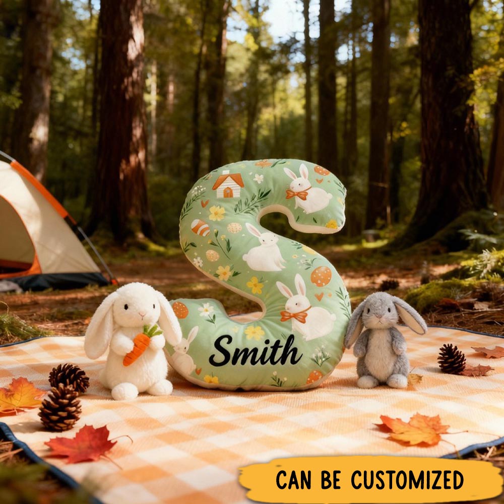 Personalized Graphic 3D Pretty Rabbit Family Pillow for Family Members