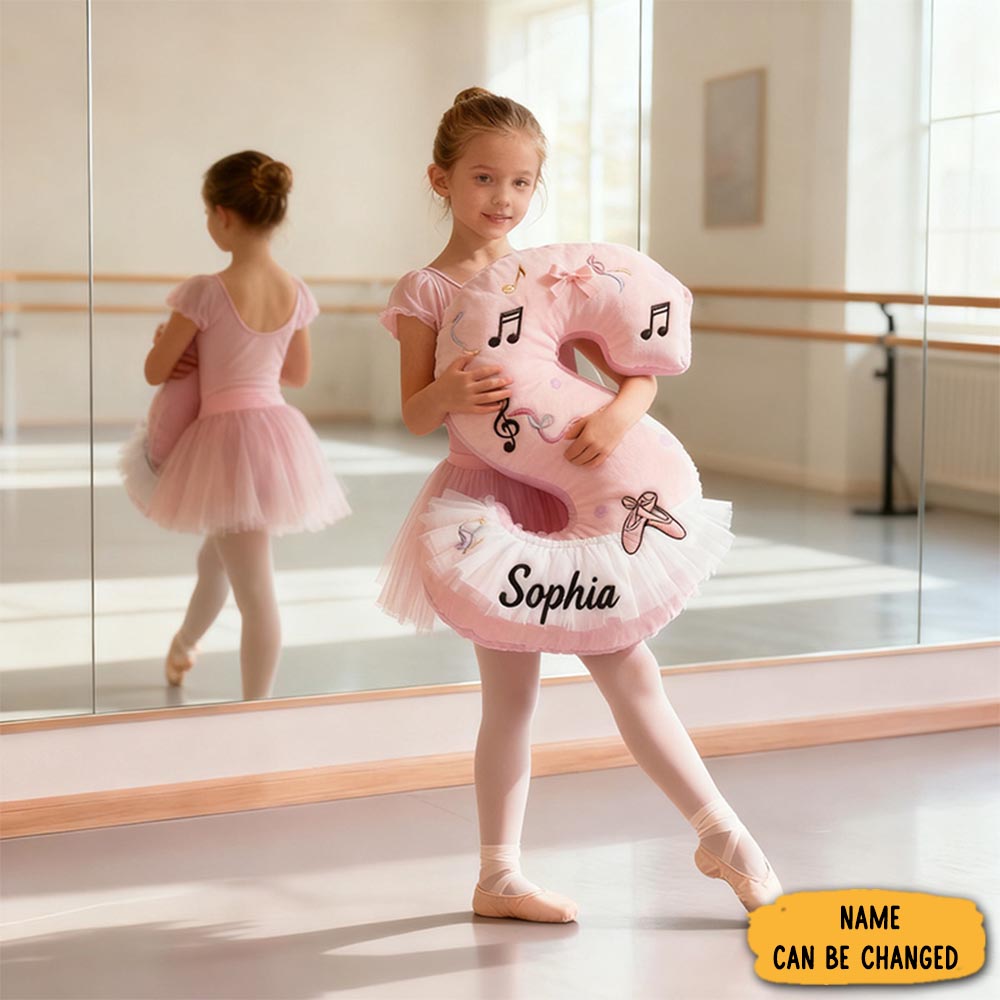 Personalized Graphic 3d Print Ballet Pillow With Your Own Name Soft Stuffed Toy For Kids Unique Decorative Cushion For Girls Room